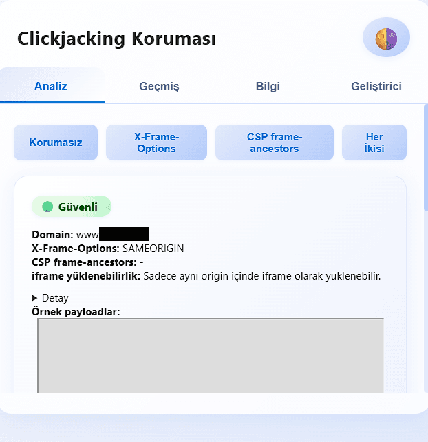 Clickjacking Koruması Chrome Uzantısı