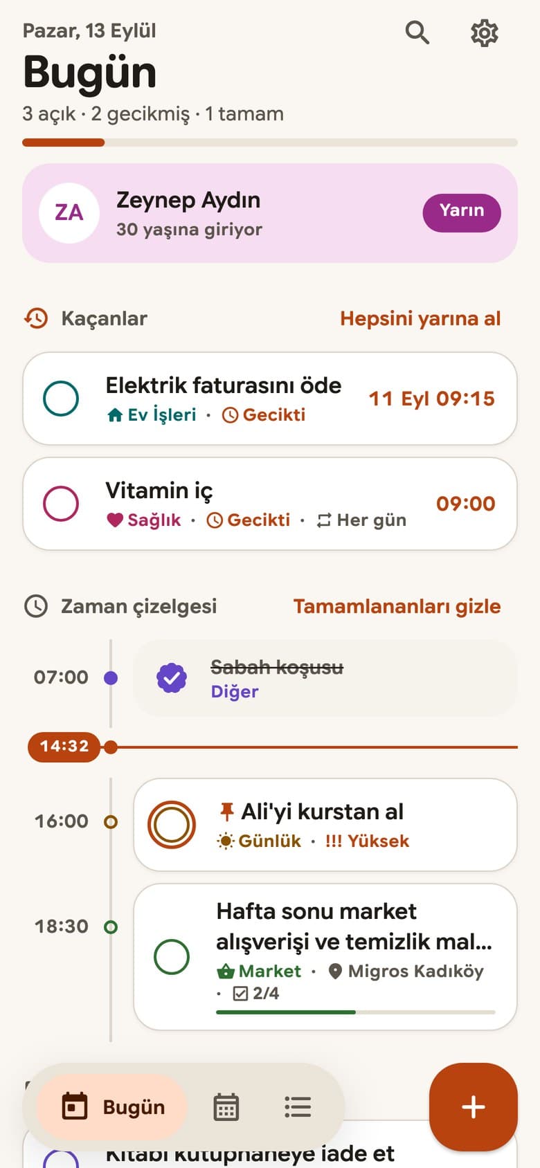 Günlük Hatırlatıcı - Mobil Uygulama — görsel 1