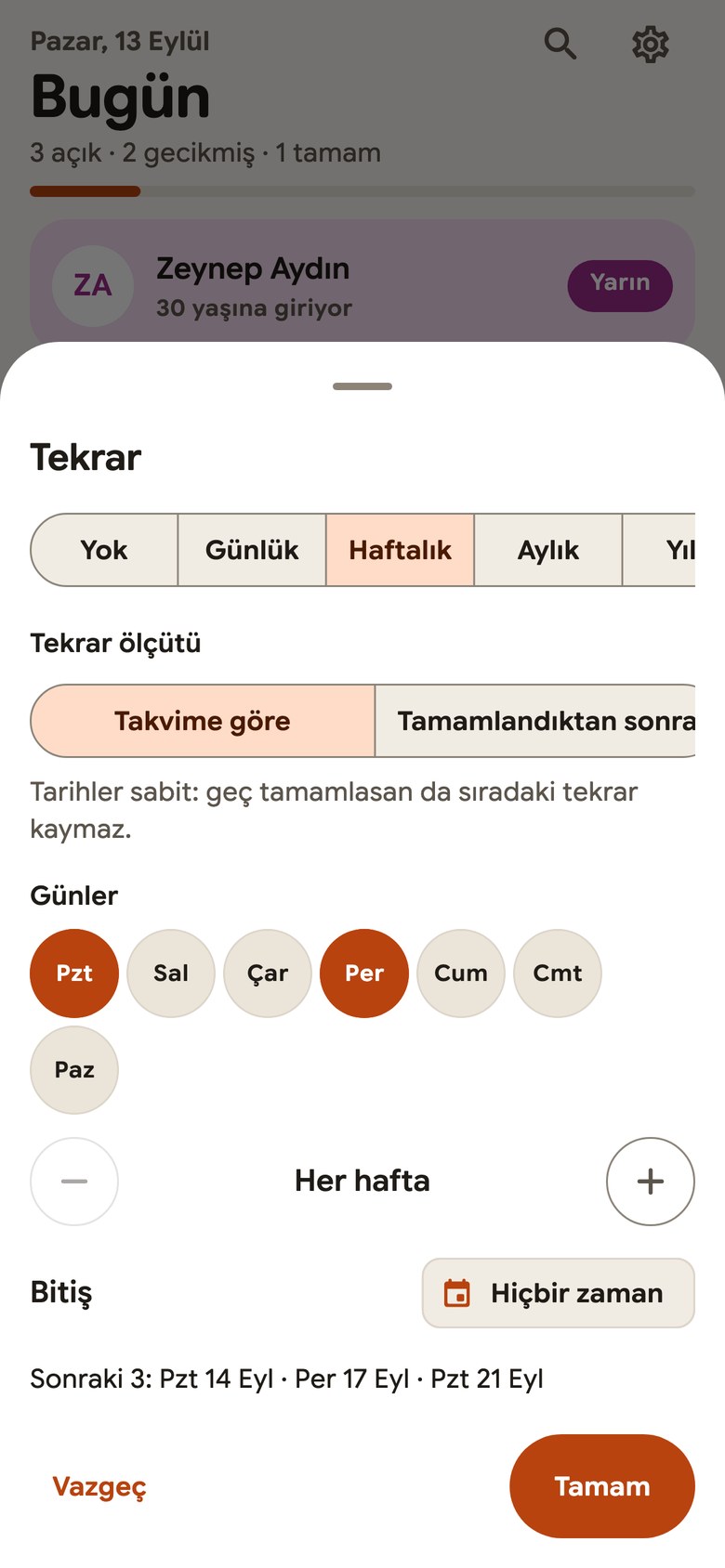 Günlük Hatırlatıcı - Mobil Uygulama — görsel 8, tam ekran
