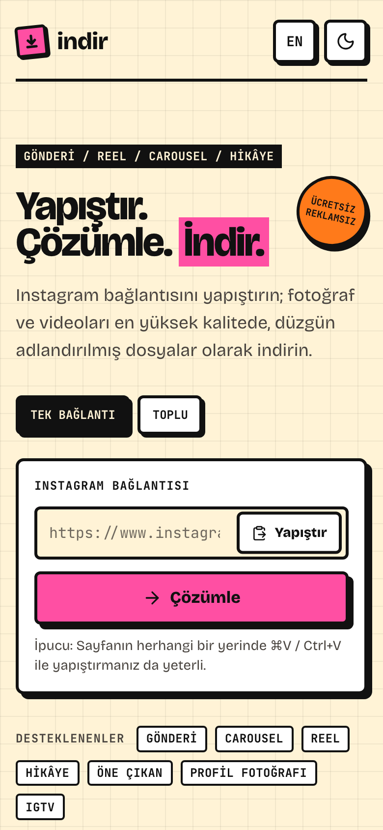 Instagram Medya İndirici — görsel 3, tam ekran