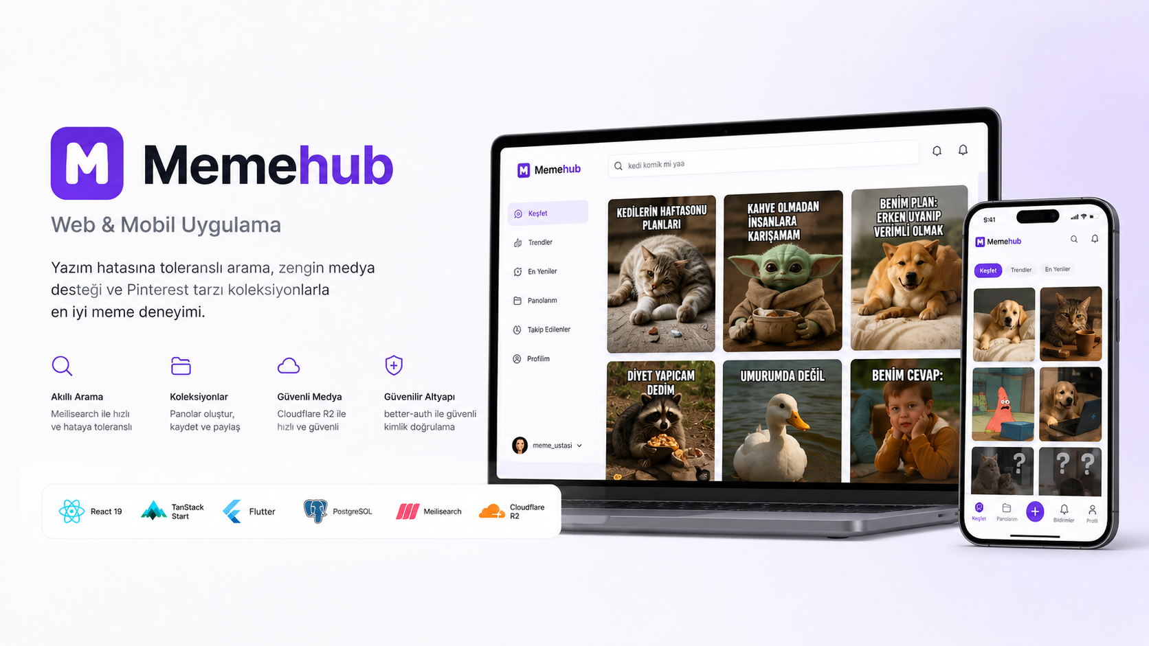 Memehub — Web & Mobil Uygulama